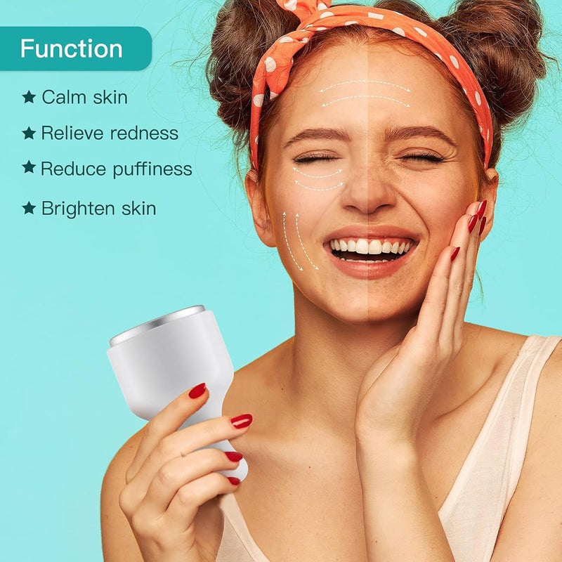 KASTWAVE Face Ice Roller, Face and Eye Facial Massage Tool, Skin Care Cooling for Relaxing and Relieve Fine Lines and Wrinkles and Reduce Puffiness, Gift for Women Lady (White) - Image 2
