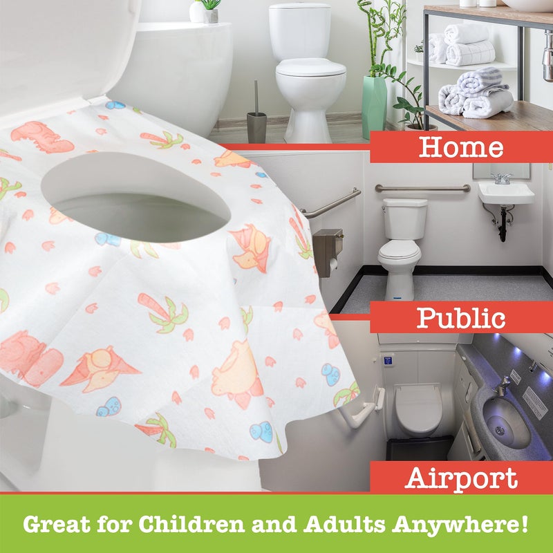 Potty Shields Toilet Seat Covers Disposable (20 Pack) - XL Waterproof Toilet Cover for Toddlers, Kids & Adults - Portable & Individually Wrapped for Travel, Potty Training, Vacations, Public Restrooms - Image 5