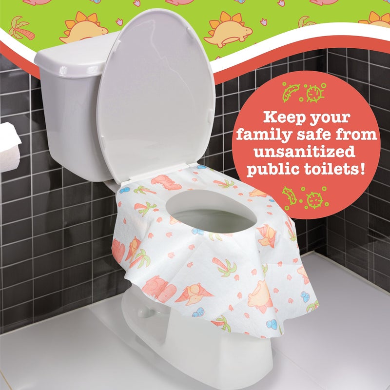 Potty Shields Toilet Seat Covers Disposable (20 Pack) - XL Waterproof Toilet Cover for Toddlers, Kids & Adults - Portable & Individually Wrapped for Travel, Potty Training, Vacations, Public Restrooms - Image 2
