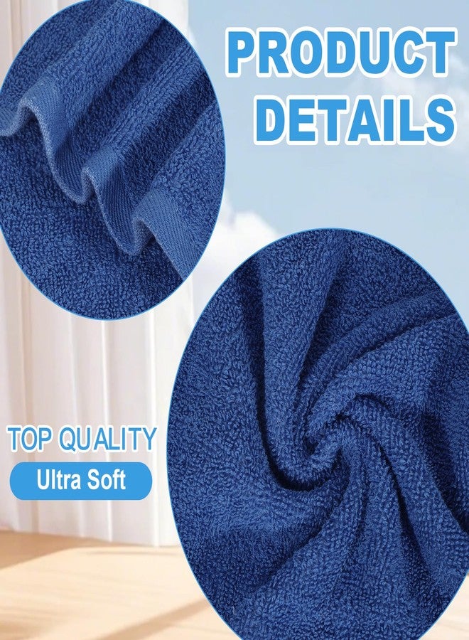 INFICRIME Washcloths Set, 12-Pack Cotton Wash Cloths, 12x12 Inch Blue - Image 2