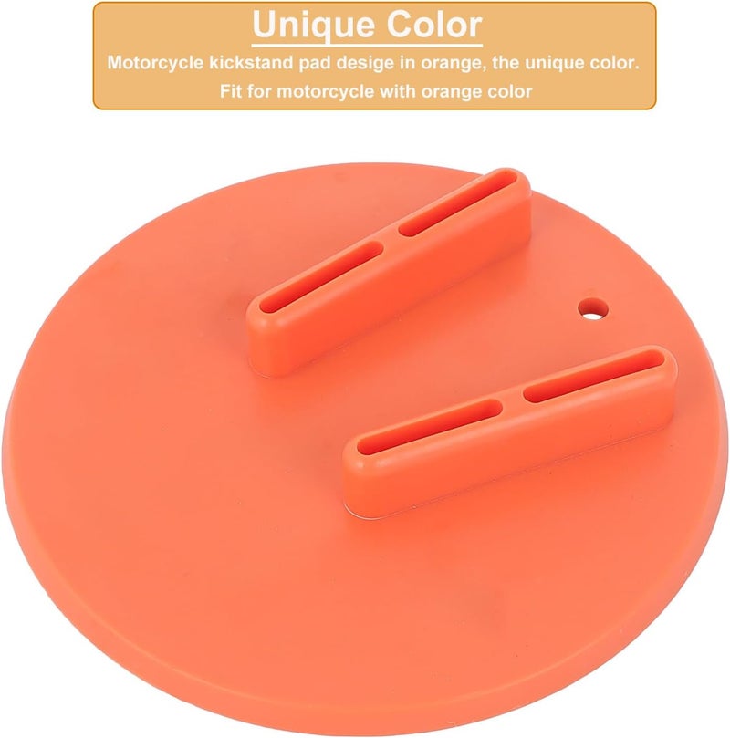 SUNPIE Motorcycle Kickstand Plate Motorbike Kickstand Pad Hard Kickstand Support for All Motorcycles Helps Park Your Bike on Hot Pavement Grass Soft Ground, Orange - Image 5