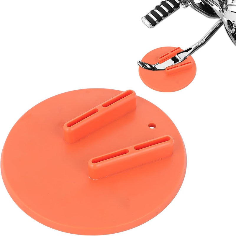 SUNPIE Motorcycle Kickstand Plate Motorbike Kickstand Pad Hard Kickstand Support for All Motorcycles Helps Park Your Bike on Hot Pavement Grass Soft Ground, Orange - Image 2