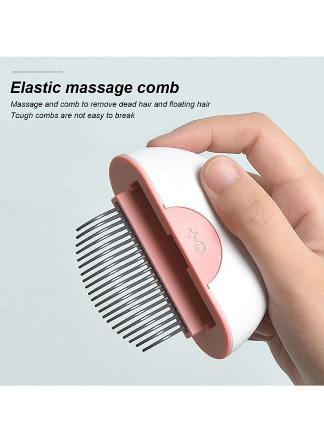 Loquat 2-In-1 Shedding Massage Comb And Grooming Brush White/Pink 22.5x3.1x14.5cm - Image 5