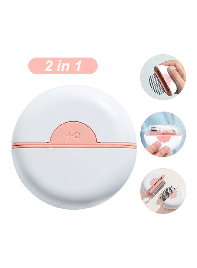 Loquat 2-In-1 Shedding Massage Comb And Grooming Brush White/Pink 22.5x3.1x14.5cm - Image 4