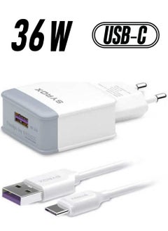 Huawei Mate 9 Pro Compatible Type-C Input Fast Charger Set Adapter + Cable Q32 3.0A White