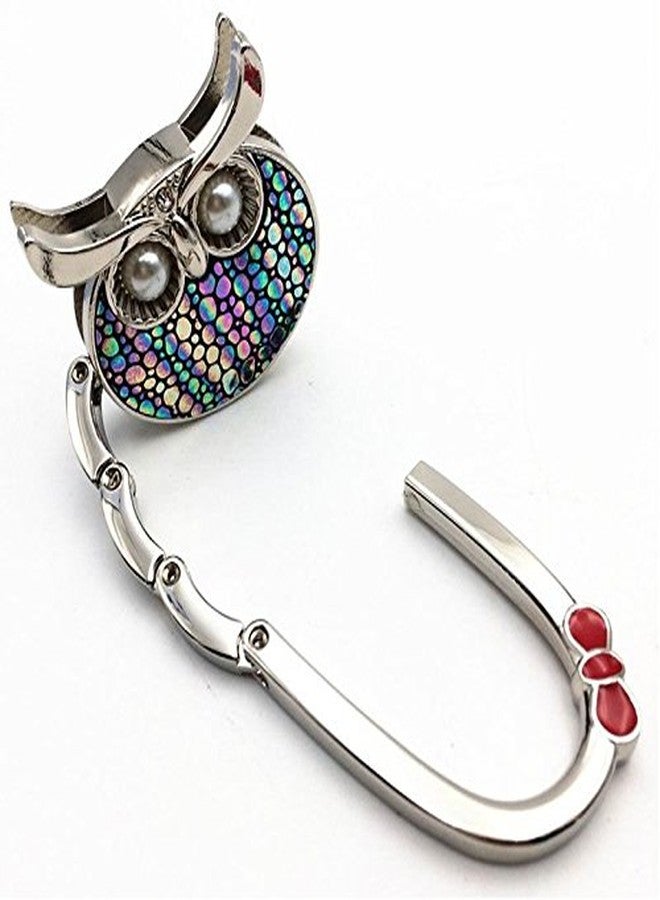 ROFLYER Night Owl Style Butterfly Pattern Design Shoulder Handbag Hangers Folding Purse Holder Bag Hooks, with Velvet Pouch (Colorful Dots) - Image 4