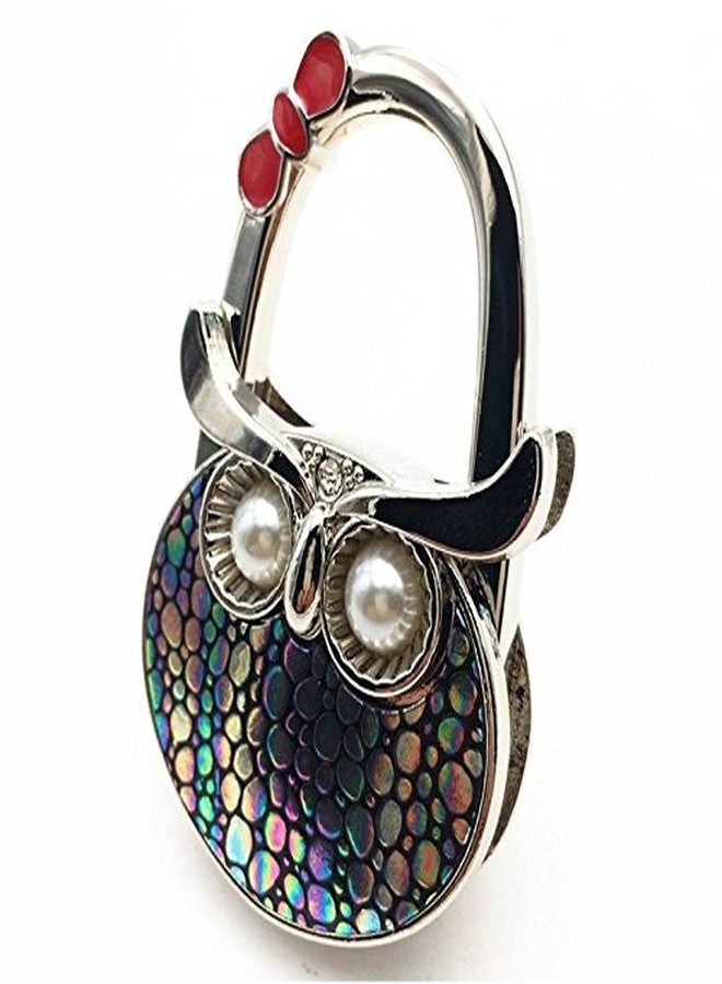 ROFLYER Night Owl Style Butterfly Pattern Design Shoulder Handbag Hangers Folding Purse Holder Bag Hooks, with Velvet Pouch (Colorful Dots) - Image 3