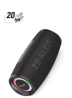 ZEALOT S56 40W Bluetooth Speaker, Wireless, Portable Speaker with BassUp,IP67 Waterproof Speaker,20H Battery,Stereo,EQ,Speaker Bluetooth Wireless for Outdoor,Beach,Gifts Black