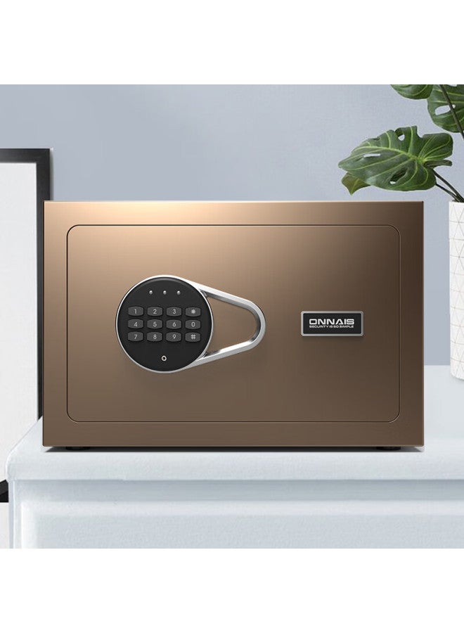 Onnais Safe, Home Small 20cm Office Password Safe, Anti-theft Wall-mounted Alarm, Smart New Commercial Storage Box, Bedside All-steel Safekeeping Cabinet, J20-coffee Electric - Image 4