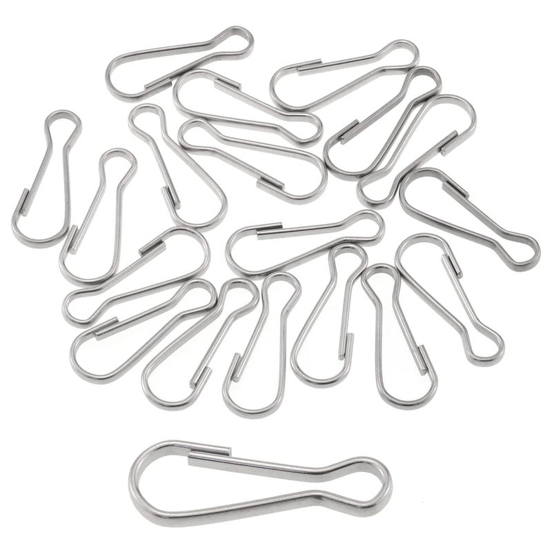 CHENJIN CHENJIN 100PCS 1Inch  25mm 304 Stainless Steel Metal Spring Hooks RustProof Lanyard Snap Clip Hooks for Key Chain ID Card DIY Spring Clip 
