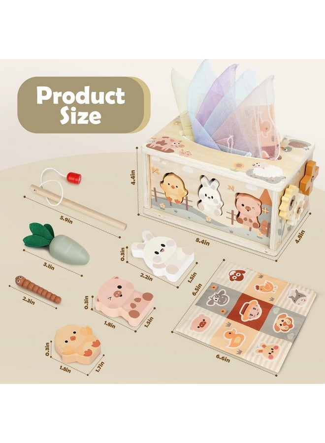 DINORUN Baby Tissue Box Toy - Baby Toys 18 Months 2 3 4 Years Montessori Toys for Babies 18 Months with Crinkle, Infant Activity Cube Sensory Christmas Stocking Stuffers Learning Toy for 2 3 4 Years - Image 4