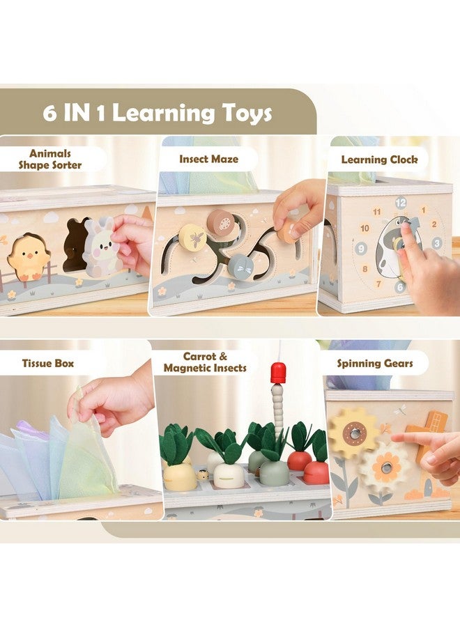 DINORUN Baby Tissue Box Toy - Baby Toys 18 Months 2 3 4 Years Montessori Toys for Babies 18 Months with Crinkle, Infant Activity Cube Sensory Christmas Stocking Stuffers Learning Toy for 2 3 4 Years - Image 2