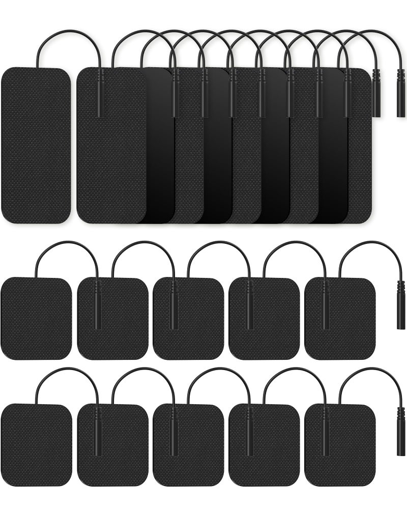 TENS Unit Replacement Pads Nursal Reusable SelfAdhesive Electrodes Pads 20 Packs 2x2 2x4 Latex Free Pigtail TENS Pads Compatible with TENS 7000 AUVON TENS Etekcity Nicwell Care Tens