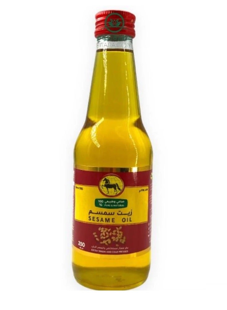 زيت سمسم أبو حصان بكر ممتاز مستخلص بالعصر البارد - 250مل