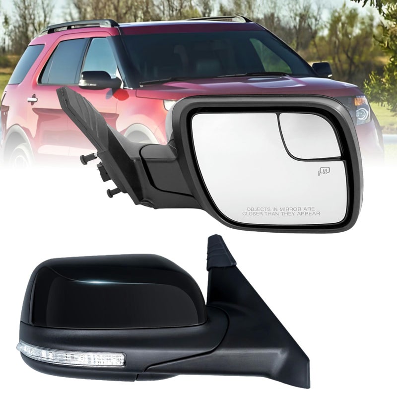 Passenger Side Mirror Compatible with Ford Explorer 20112019 with Blind Spot Glass Turn Signal Light Puddle Light Heated Power Glass 7Pins Rear View Door Mirror