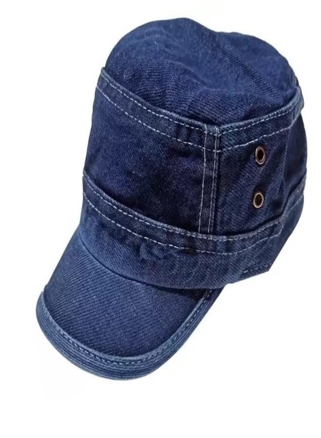 ATABZ Captain Plain Blue Short Men Caps & Hats for Running,Gym,Cricket,Baseball caps & Hats Stylish Flat Jeans caps - Image 2