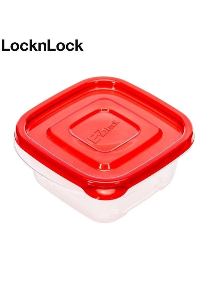 LOCK & LOCK - LocknLock EzLock Square Container Set - 250ml (Set of 3), Clear Base, Stackable, Microwave-Safe - Image 1