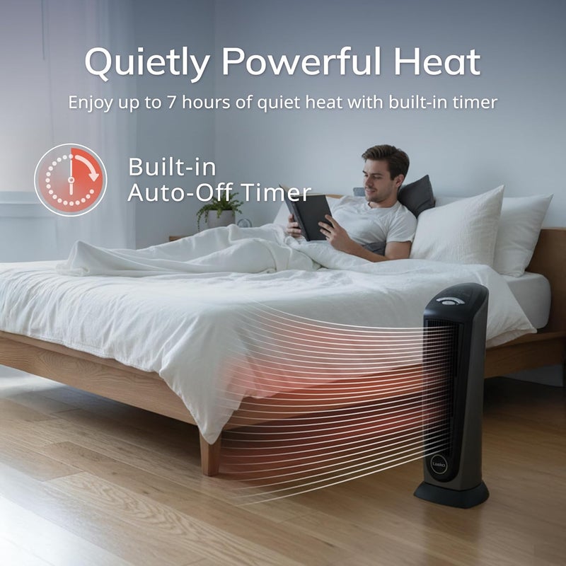 Lasko 1500W Ceramic Tower Space Heater with Remote, Thermostat, Timer & Widespread Oscillation, Portable Electric Heater for Indoor Use, Bedroom & Living Room, 751320 - Image 5