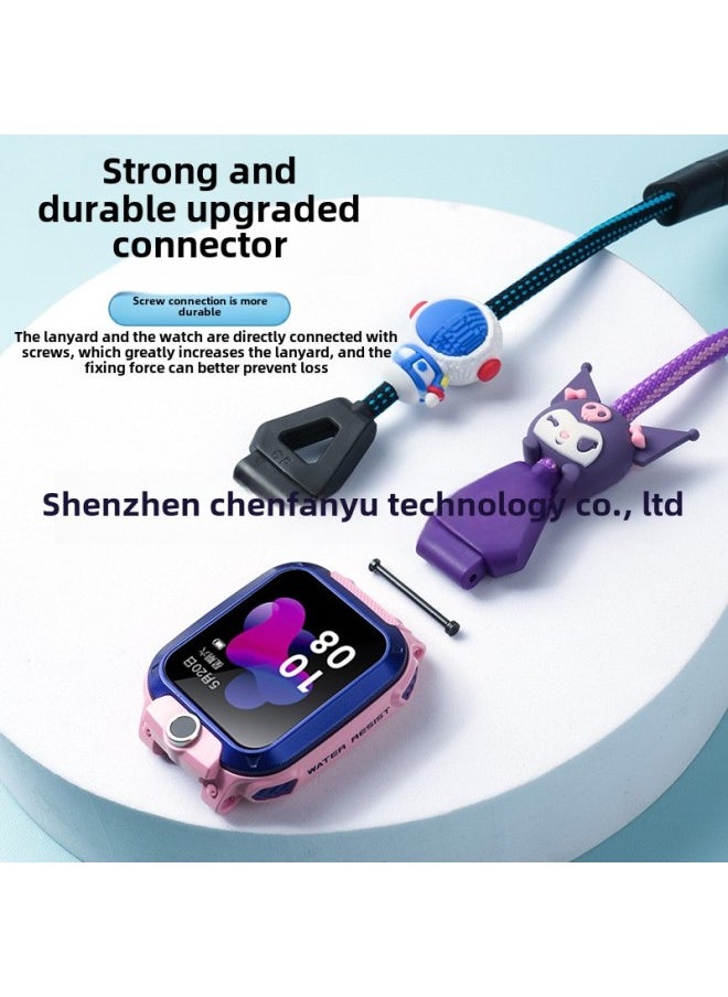 Generic - For Little Genius Phone Watch Z7 Z6Pro Z5 Z3 Z2 Z1 D3 D2A Q1S Q1R Lanyard-Color:Bean Purple (with Doll)-Specifications:Universal Little Genius (except Y01/y01s/y02) - Image 1