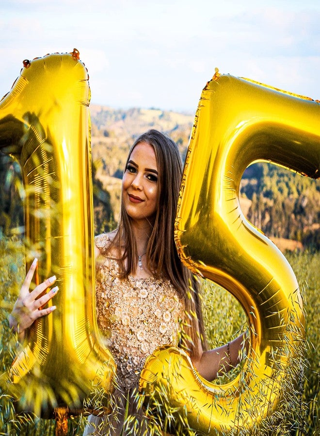 CHANGZHONG 40 Inch Large Gold Number Balloons 1 Aluminum Foil Mylar Big Number Balloons 0-9 Suitable for Gold Birthday Parties, Weddings and Anniversary Photography - Image 3