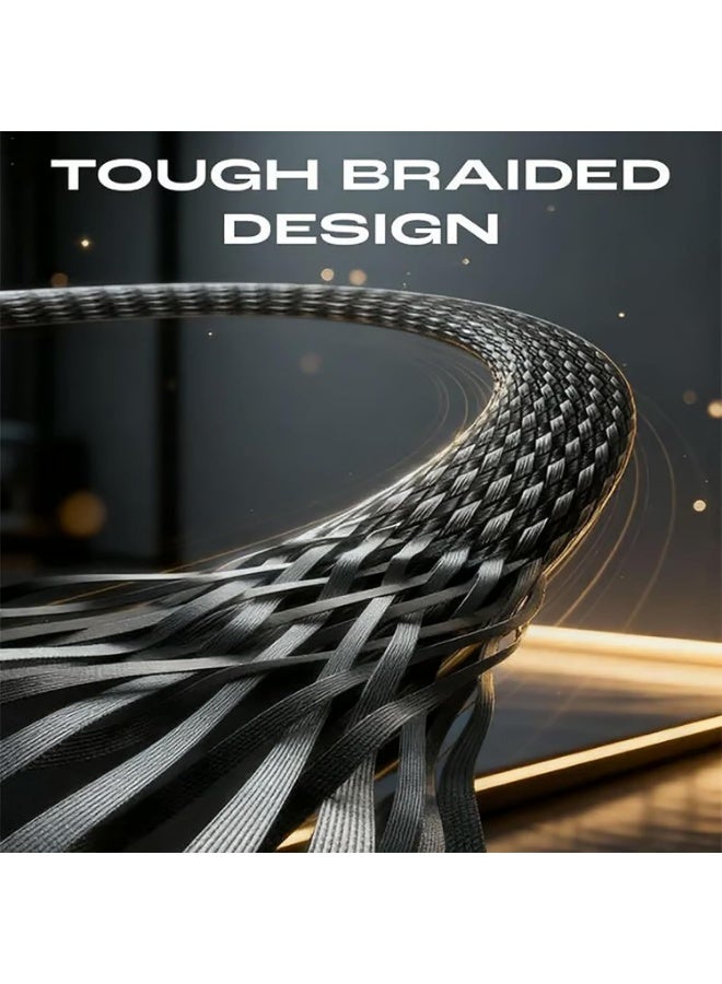 BASEMO 2026 New Sideways Phone Charger - 30W Braided Fast Charge Cable with Built-in Phone Stand, 2-in-1 Invisible Holder Charger Cable for iPhone, for Samsung and USB-C Devices (Type-C to Lightning-30W) - Image 4