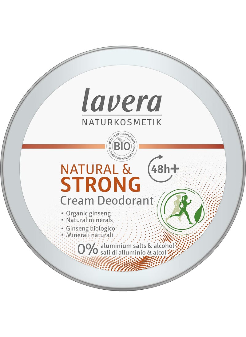 lavera lavera Deo Creme NATURAL & STRONG 48+ h - vegan - natural cosmetics - without aluminum - active composition with organic ginseng and natural minerals - 48 hours protection - 50 ml 