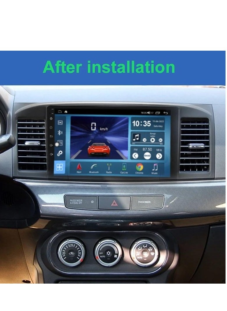 Android Car Stereo for Mitsubishi Lancer 2007 To 2017 2GB RAM 32GB ROM Support Apple Carplay, Mirror-Link Wi-Fi BT, Radio GPS Navigation, 10 Inch IPS Touch Screen with Backup Camera Included