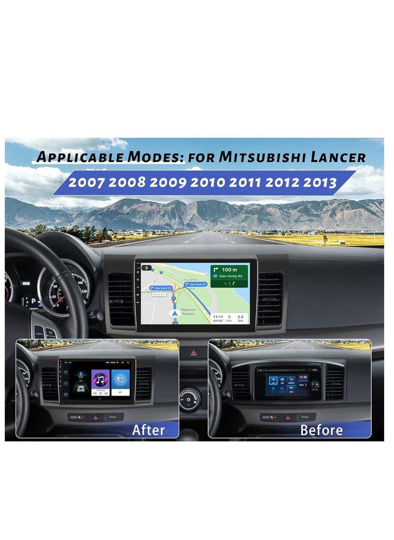 Android Car Stereo for Mitsubishi Lancer 2007 To 2017 2GB RAM 32GB ROM Support Apple Carplay, Mirror-Link Wi-Fi BT, Radio GPS Navigation, 10 Inch IPS Touch Screen with Backup Camera Included