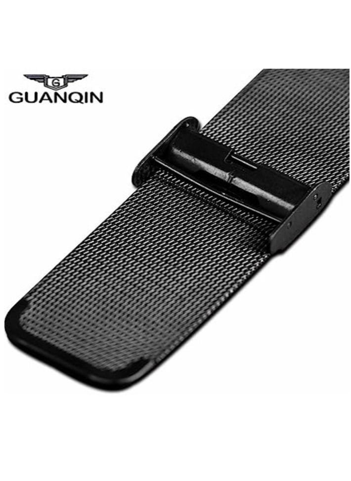 GUANQIN - Men's Watches Ultra Thin Stainless Steel Mesh Band Waterproof Quartz Wrist Watch - Image 1