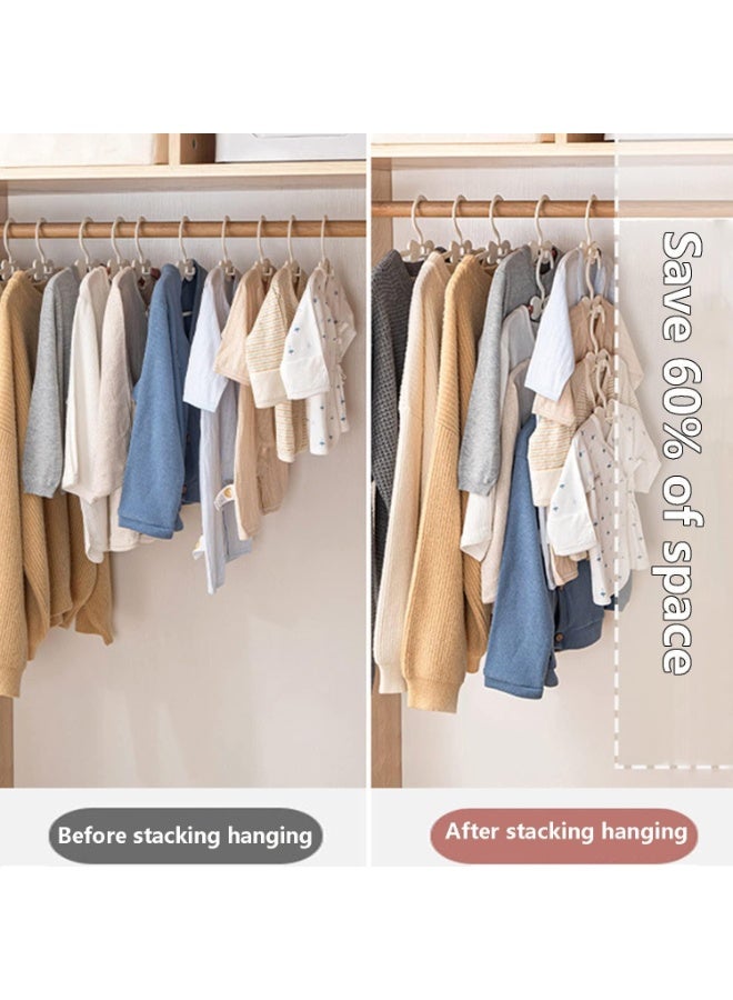 INSIJAM 20pcs Baby Hangers for Kids Clothes Closet Non-Slip Adjustable Infant Baby Coat Hangers Extendable Toddler Hanger for Children Girl Non-Slip Pink Nursery Hanger with White Bow - Image 5