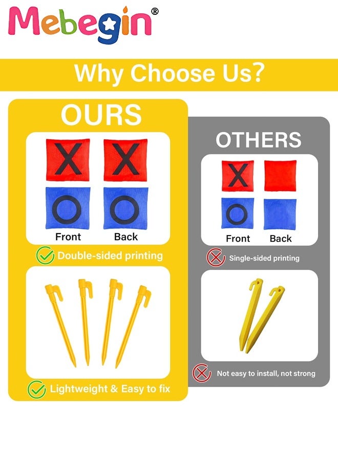 MEBEGIN Giant Tic Tac Toe Outdoor Games Set with 10PCS Bean Bags, Fun Bean Bag Toss Game, Creative 2-Player Game, Suitable for Backyard, Party, Lawn, School and Outside Activities - Image 5