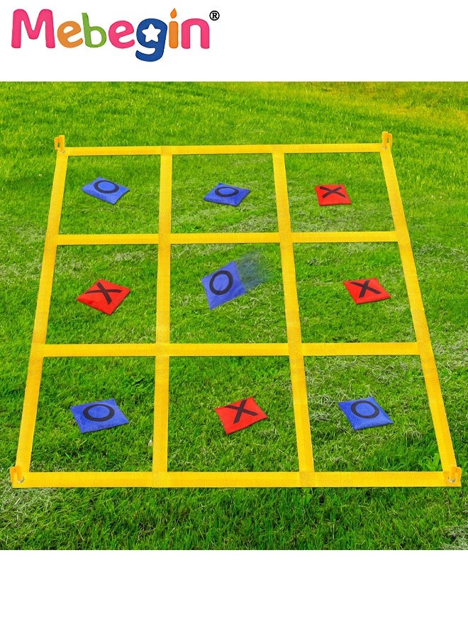 MEBEGIN Giant Tic Tac Toe Outdoor Games Set with 10PCS Bean Bags, Fun Bean Bag Toss Game, Creative 2-Player Game, Suitable for Backyard, Party, Lawn, School and Outside Activities - Image 1