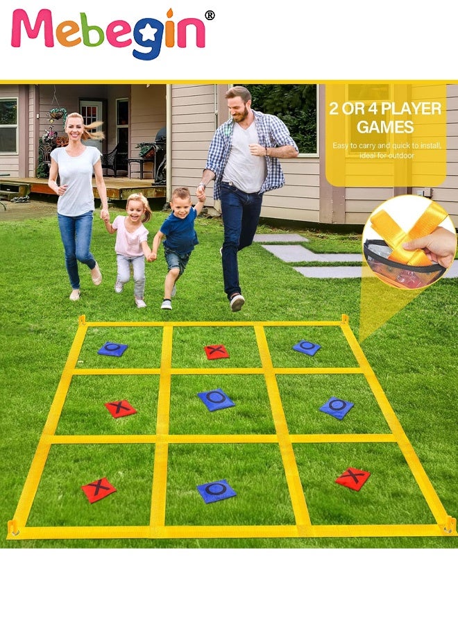MEBEGIN Giant Tic Tac Toe Outdoor Games Set with 10PCS Bean Bags, Fun Bean Bag Toss Game, Creative 2-Player Game, Suitable for Backyard, Party, Lawn, School and Outside Activities - Image 2