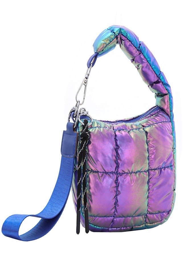 SUKUTU Mini Quilted Wristlet Bag for Women Cute Puffer Earphone Purse Bag Charm Pouch - Image 1