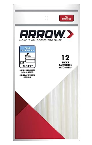 Arrow Fastener Arrow MG12 All Purpose Mini Glue Sticks for Hot Glue Guns, Use for High Temp and Low Temp Crafting, Hobbies, and General Repair Projects, 4-Inch by 5/16-Inch, Clear, 12-Pack - Image 5