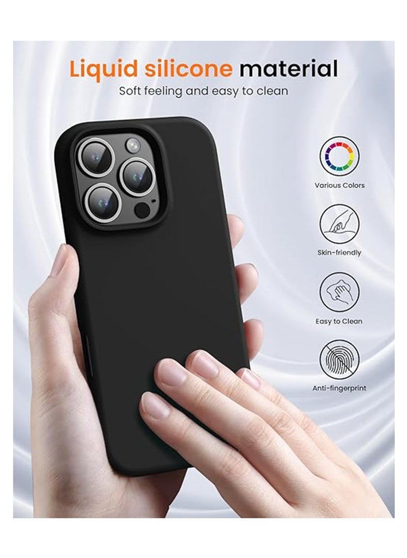 X-level Compatible with iPhone 16 Pro Case,Liquid Silicone Back Cover,Full Body Protective Cover,Shockproof Slim Phone Case Anti-Scratch Soft Microfiber Lining 6.3 inch Black  - Image 2