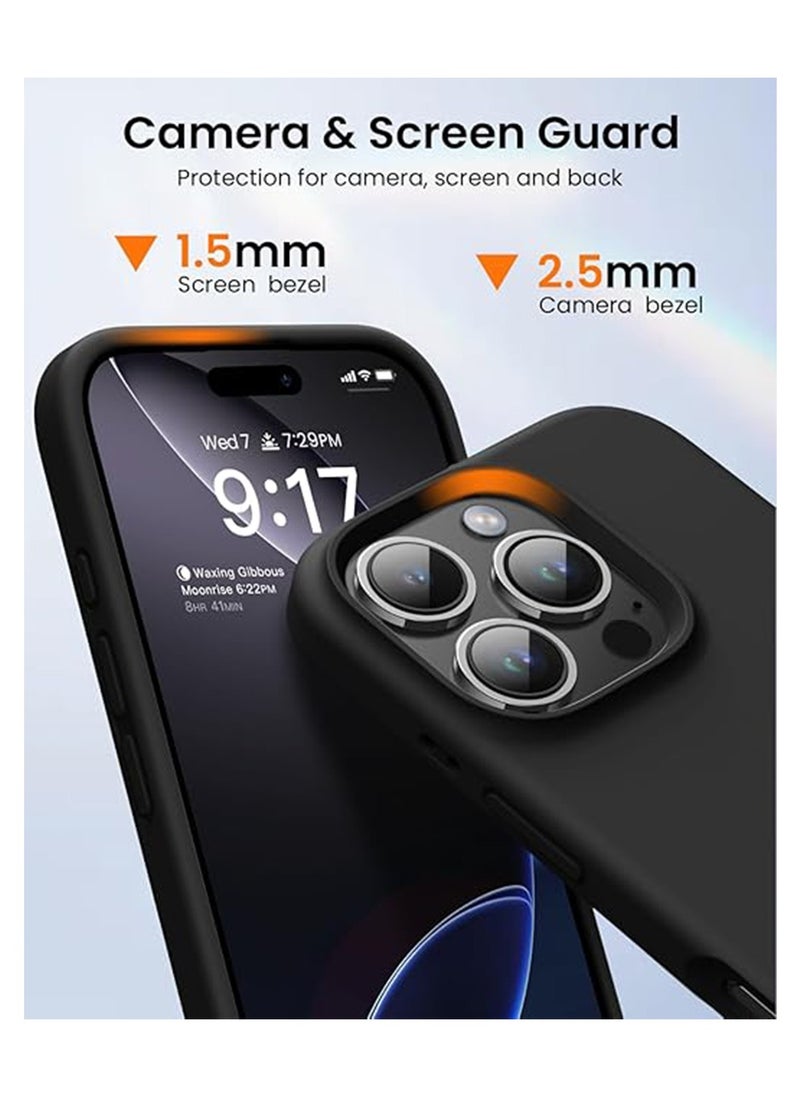 X-level Compatible with iPhone 16 Pro Case,Liquid Silicone Back Cover,Full Body Protective Cover,Shockproof Slim Phone Case Anti-Scratch Soft Microfiber Lining 6.3 inch Black  - Image 3