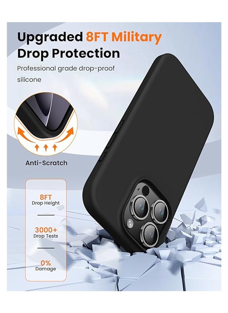 X-level Compatible with iPhone 16 Pro Case,Liquid Silicone Back Cover,Full Body Protective Cover,Shockproof Slim Phone Case Anti-Scratch Soft Microfiber Lining 6.3 inch Black  - Image 5