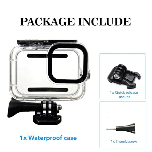 Action Pro حافظة مقاومة للماء برو أكشن برو متوافقة مع GoPro Hero 9/10/11/12/13 | غطاء غطس تحت الماء حتى 60 متر | حافظة كاميرا شفافة مقاومة للصدمات والخدوش مع حامل - Image 5