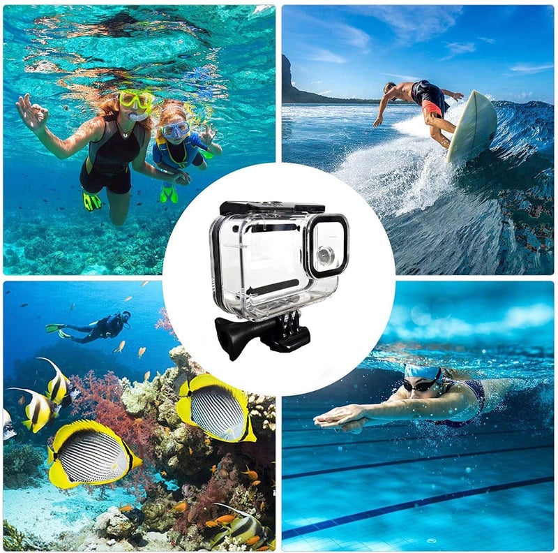 Action Pro حافظة مقاومة للماء برو أكشن برو متوافقة مع GoPro Hero 9/10/11/12/13 | غطاء غطس تحت الماء حتى 60 متر | حافظة كاميرا شفافة مقاومة للصدمات والخدوش مع حامل - Image 4