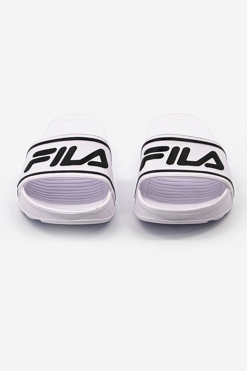 FILA Women Sleek Slide St Slipper, White and Black  - Image 3