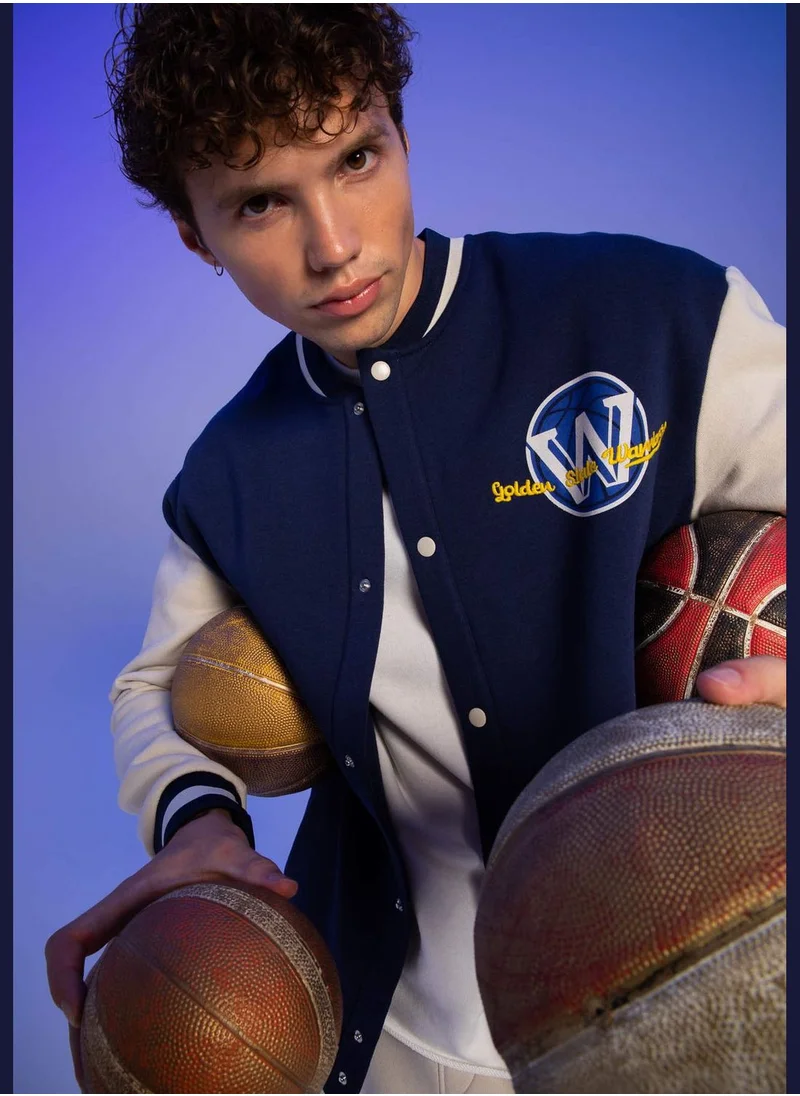 ديفاكتو Man NBA Golden State Warriors Licenced College Neck Long Sleeve Knitted Cardigan