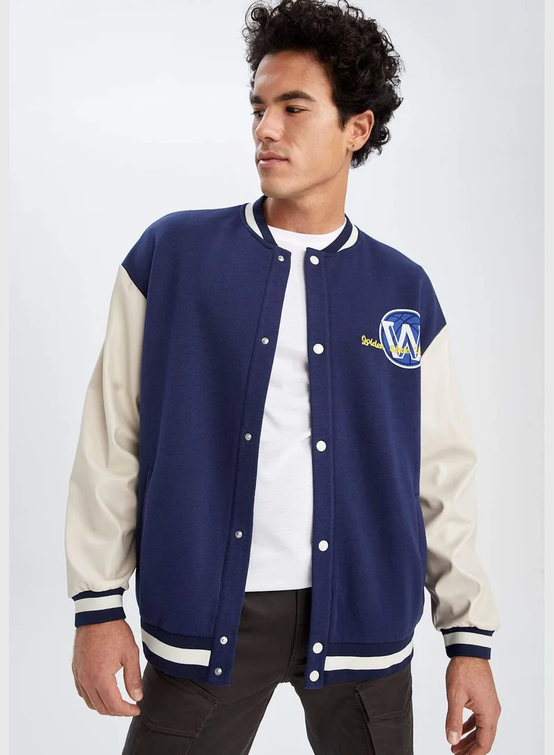 ديفاكتو Man NBA Golden State Warriors Licenced College Neck Long Sleeve Knitted Cardigan