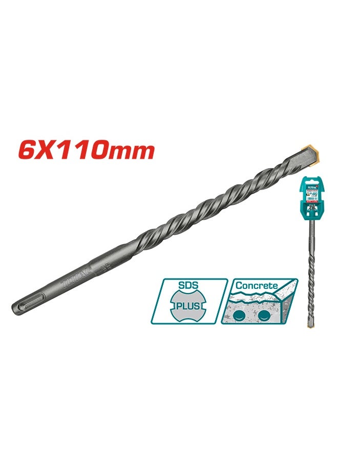 Total Tools TOTAL SDS Plus Hammer Drill Bit 6x110mm – Pack of 5 | Cemented Carbide Tip | For Concrete, Brick & Stone Drilling | Durable & High-Performance 