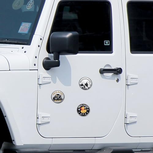 Oudain 3 قطع شارة بطة مصنفة شعار سيارة 4 × 4 معدن سيارات 3D شارات معدنية ملصقات دائرية مع زخارف المركبات والشاحنات وسيارات الدفع الرباعي والRV - Image 5