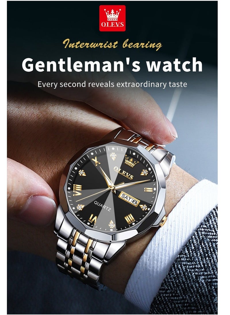 أوليفز Watches For Men Fashion Stainless Steel Quartz Analog Water Resistant Watch 9931 - Image 2