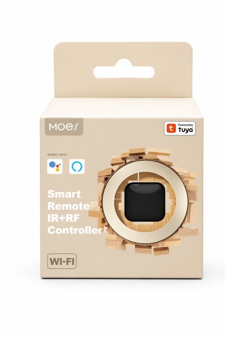 مويس MOES وحدة تحكم ذكية عن بُعد WiFi بالأشعة تحت الحمراء (IR) والترددات اللاسلكية (RF)، جهاز تحكم شامل للتلفزيون والمكيف والستائر وباب المرآب، متوافق مع تطبيق Tuya Smart Life وAlexa وGoogle Home، يعمل على شبكة 2.4GHz - Image 1