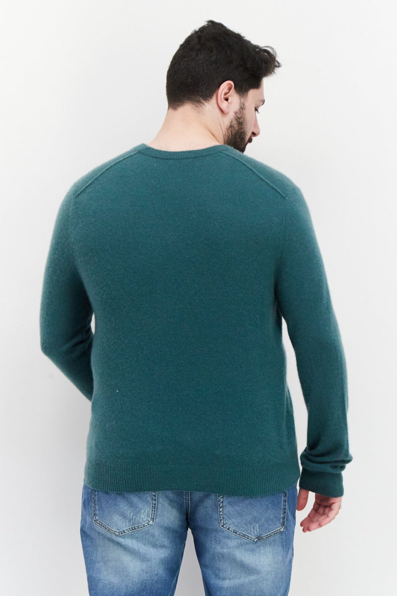 ATM Anthony Thomas Melillo Men Crew Neck Long Sleeves Knitted Sweater, Green - Image 4