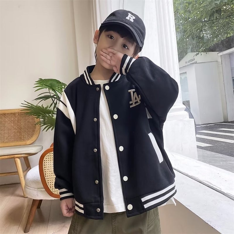 Boys Baseball Jacket Trendy Spring 2023 Black 