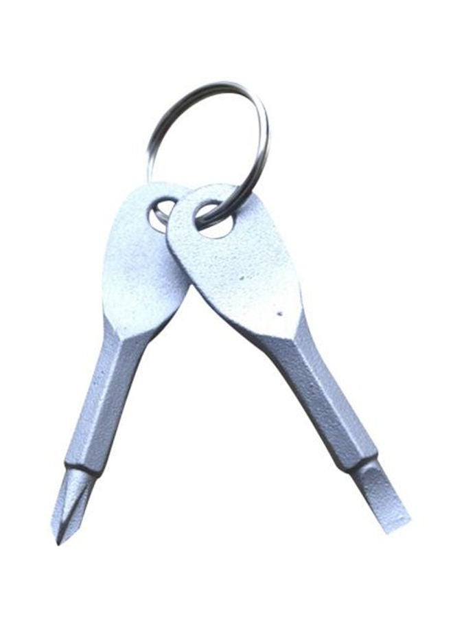 NIBEMINENT 2 Key Shape Pocket Tool Screwdriver Grey  - Image 1